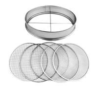 FBHDKJNFG Les Jardins, Practical Stainless Steel Garden Potting Bonsai Compost Soil Strainer Set with 5 Versatile Sieve Meshes
