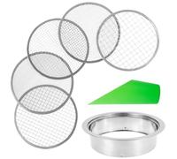 FBHDKJNFG Les Jardins, Soil Sieve Soil Sifting Set Stainless Steel Potting Sieves with 5 Different Mesh and Shovel Gardening Dirt Sifter for Bonsai