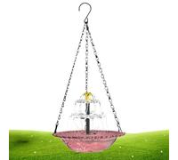 Fbinys Fontaine Solaire à Cascade,Cascade esthétique avec Crochet de chaîne - Fontaine Solaire pour Bain d'oiseau - Jardin, terrasse, Porche, Balcon, décoration extérieure, Observation colibris,