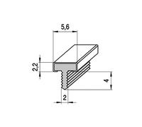 FBS Profil en T Calette 5,6mm 3M Argent Mat