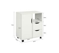 FBT105-W Support Imprimante Roulant Organiseur Bureau Mobile Caisson avec Tiroirs et
