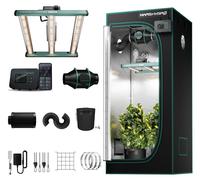 FC1500 Smart Growtent, ensemble complet, application, télécommande, lampe LED à intensité variable, dimensions : 80 x 80 x 160 cm, tissu 1680D à haute réflectivité