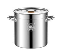 FccsiKoa En Acier Inox 304 Polyvalente Marmite à En Acier Inoxydable Épaisse Cvercle pr Familles Traiteur, 30x30 Cm