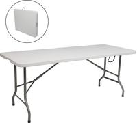 FCH Table de jardin pliante 183 x 76 x 74cm Table pliante Table de buffet de camping avec poignée de transport