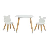 FCH Table enfant avec chaises - Meubles pour chambre d'enfant Table enfant blanche avec 2 chaises