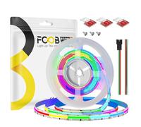 FCOB COB WS2811 IC Adressable RGB Bande LED DC24V 3m 864LEDs/M Blanc PCB | Couleur de Défilement LED Haute Densité IP30 Couleurs de rêve pour la Décoration Intérieure(Sans Contrôleur ni Alimentation)