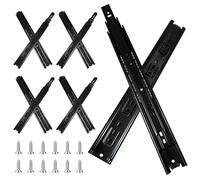 FCOUMY Glissiere pour Tiroir 35,6 cm, Extension Complète Avec Glissières à Roulement à Billes, Coulisse Tiroir 100 lb de Capacité 4 paires (8pcs)