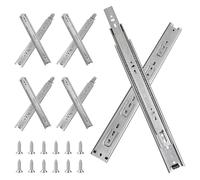 FCOUMY Glissiere pour Tiroir 45,7 cm, Extension Complète Avec Glissières à Roulement à Billes, Coulisse Tiroir 100 lb de Capacité 4 paires (8pcs)