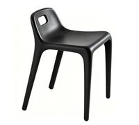 FCZVWPR Chaise De Dossier en Plastique Épaissi, Tabouret De Siège De Selle Ergonomique, Tabourets De Salle À Manger for Adultes, Bord Rond, for Salon, Salle De Bain(Black)