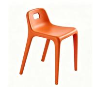 FCZVWPR Chaise De Dossier en Plastique Épaissi, Tabouret De Siège De Selle Ergonomique, Tabourets De Salle À Manger for Adultes, Bord Rond, for Salon, Salle De Bain(Orange)