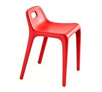 FCZVWPR Chaise De Dossier en Plastique Épaissi, Tabouret De Siège De Selle Ergonomique, Tabourets De Salle À Manger for Adultes, Bord Rond, for Salon, Salle De Bain(Red)