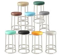 FCZVWPR Tabourets De Comptoir sans Dossier, Tabouret Commercial en Fer en Acier Inoxydable, Chaise Haute De Bureau À Trois Anneaux, for Un Usage Quotidien(Khaki,68cm)