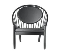 FDB Møbler Chaise J166 Jørna Oak black painted-black leather
