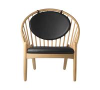 FDB Møbler Chaise J166 Jørna Oak nature lacquered-black leather