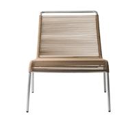 FDB Møbler Chaise M20L Teglgaard Lounge Cord Chair Brown mixed-stainless steel