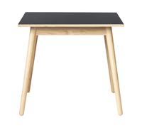 FDB Møbler Table à manger C35A 82x82 cm Linoléum noir - chêne naturel. vernis à base d’eau