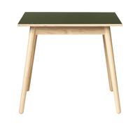 FDB Møbler Table à manger C35A 82x82 cm Linoléum olive - chêne naturel. vernis à base d’eau