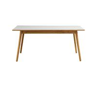 FDB Møbler Table à manger C35B 82x160 cm Linoléum gris clair - chêne naturel. vernis à base d’eau