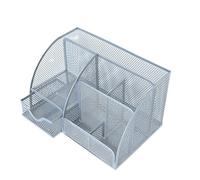 FDBTYJN Pot à Crayon Porte-stylo multifonction en 4/6 fentes avec tiroir, organisateur de bureau for crayons, école, maison, porte-crayons en, organisateurs de bureau(Silver A)