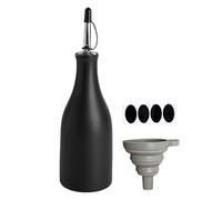 FDDU D'Olive En Céramique Opaque, 300ml Distributeur Huile d'Olive, Huile d'Olive Céramique Bouteille, Avec Entonnoir, Émail Haute Température, pour Huiles, Vinaigres, Ustensiles De Cuisine, Noir