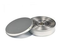 Fdit 12Pcs Emporte-Pièces Rond Pâtisserie Moule Cercle Cookie Biscuit Cutter En Acier Inoxydable Cuisson Bague Réglable