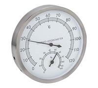 Fdit 2 en 1 en Acier Inoxydable Thermomètre Hygromètre Thermo-Hygromètre Accessoire d'équipement de Sauna intérieur