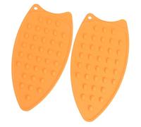 Fdit 2 Pièces Repose-Fer en Silicone Tapis de Repassage Support de Fer Résistant à la Chaleur Durable Doux Épais Coussin Antidérapant avec Silicone Résistant aux Hautes Températures (Orange)