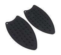 Fdit 2 Pièces Repose-Fer en Silicone Tapis de Repassage Support de Fer Résistant à la Chaleur Durable Doux Épais Coussin Antidérapant avec Silicone Résistant aux Hautes Températures (Noir Mat)