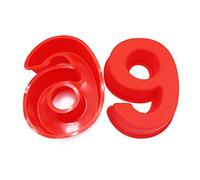 Fdit 2PCS 10 Pouces 6 et 0 Chiffres Moule à Gâteau en Silicone Bricolage Moule de Cuisson en Silicone à Gâteau en avec Matériau Antiadhésif de qualité Alimentaire pour (rouge)