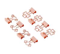 Fdit 30Pcs Petits Clips de Reliure en Or Rose Pinces à Papier Trombones en Métal avec Poignée en Forme de Bonbon Trèfle Forte Force de Serrage pour Documents de Bureau, D'École et de