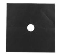 Fdit 4 Pièces Couvercles de Brûleur de Cuisinière à Gaz, Tapis de Protection contre L'huile Antiadhésif, Fibre de Verre Résistante aux Hautes Températures, Facile à Nettoyer, avec (BLACK)