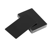 Fdit 50 Pcs 5 Couleurs Cartes de Visite Impressionnables Blanks Carte de Message Carte- DIY Gravé Métal Affaires(Noir)