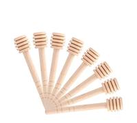 Fdit 50Pcs Cuillères à Miel, Bâton en Bois Naturel Mélangeur Ménage, Portable Confiture, Miel Distribution Pot Collection (8cm)