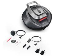 Fdit Aspirateur Robot de Piscine sans Fil avec Batterie de 5 200 MAh, Autonomie de 90 Minutes, Boule Flottante à Arrêt Automatique pour Piscines Hors Sol jusqu'à 850 Pieds Carrés (Prise UE)