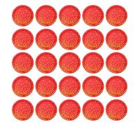 Fdit Assiettes de Fête Jetables, Ensemble de Papier épais à Pois Rouges et Dorés, 25 Pièces (Plaque de 9 pouces)