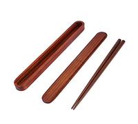 Fdit Baguettes en Bois Portables Baguettes de Japonais avec des Baguettes en Bois de Couleur coulissante Box Box Vaisselle Vaisselle(# 1)