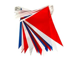 Fdit Bannière Fanion Patriotique Guirlande Rouge Blanc Bleu 18 M Long | Lot de 50 en Tissu Nylon, Imperméable pour Fête en Extérieur, Décoration du 4 Juillet