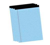 Fdit Blocs-notes Légaux A4 Couleur à Lignes Larges, Double Marge Rouge, | Blocs-notes perforés à reliure supérieure, 27 lignes par page, support en carton épais, couvertures à code couleur, pour