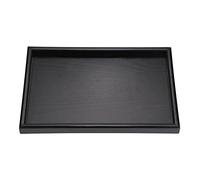 Fdit Bois Plateau Rectangulaire Fruits Thé Petit déjeuner Assiettes pour Home Hôtel Cafe Coffee Cantines Noir Vernis, 25 * 18 * 2cm