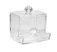 Fdit Boîte de Coton-Tige Pratique Titulaire Organisateur Maquillage Boîte De Rangement Cosmétique Transparent Coton Pad pour Coton Écouvillons Q-Tips 8.8 * 7.7 * 9cm