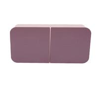 Fdit Boîte de Maquillage, Organisateur Mural Amovible et Lavable à Couvercle Rabattable pour Tampons de Coton, Tampons, Boules de Rangement dans la vanité de Salle de Bain (Violet rosé)
