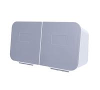 Fdit Boîte de Maquillage, Organisateur Mural Amovible et Lavable à Couvercle Rabattable pour Tampons de Coton, Tampons, Boules de Rangement dans la vanité de Salle de Bain (Gris)