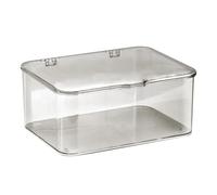 Fdit Boîte de Rangement de Coque de Téléphone, Organisateur Transparent Anti-poussière, Boîte de Rangement de Bureau de Grande capacité avec Couvercle pour Bureau (Gris clair)