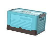 Fdit Boîte de Rangement Pliante Polyvalente pour Camping en Plein Air, Facile à Nettoyer pour Utilisation en Voiture, Plastique Bleu, 1 unité (M)