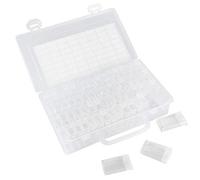 Fdit Boîte de Rangement pour Peinture Diamant à 64 Emplacements, Organisateur de Perles, étui D'accessoires de Broderie avec 64 Couvercles Individuels et Autocollants pour L'art du
