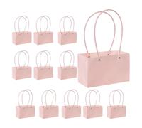 Fdit Boîte de Sac de Bouquet avec Poignée, 12 Pièces Sacs Cadeaux de Fleurs en Papier Rose