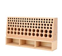 Fdit Boîte D'organisation de Support de Support D'outil D'artisanat en Cuir de 98 Trous avec de Rangement en Bois de Hêtre pour Les Poinçons et Les Outils de Style (Rack de Stockage 100 Trous)