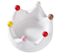 Fdit Bol à Fruits avec Fourchettes, Plateau de Service en Forme de Couronne avec 26 Fourchettes en Plastique, Bol à Collation Décoratif de 7,87 Pouces pour Salon, Fête et Table Basse (WHITE)