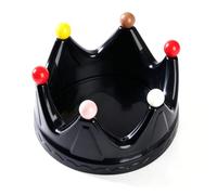 Fdit Bol à Fruits en Forme de Couronne avec Fourchettes Intégrées, élégant Plateau à Fruits Décoratif en Plastique pour Collations, Fête, Salon, Table à Manger, Centre de Table (BLACK)