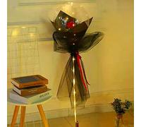 Fdit Bouquet de Ballons Roses Brillants à LED, Arrangement Floral Transparent avec 2 Piles AA, pour Cadeaux de Saint-Valentin, Décoration de Fête de Mariage (rouge)